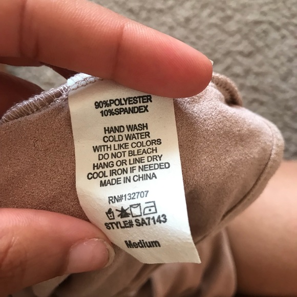 Strappy Suede Bodysuit - Picture 2 of 2